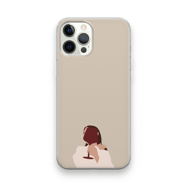 I drink wine: iPhone 12 Pro Transparant Hoesje