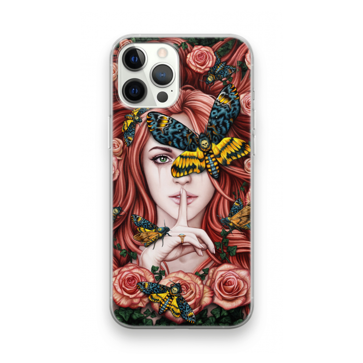 Lady Moth: iPhone 12 Pro Transparant Hoesje