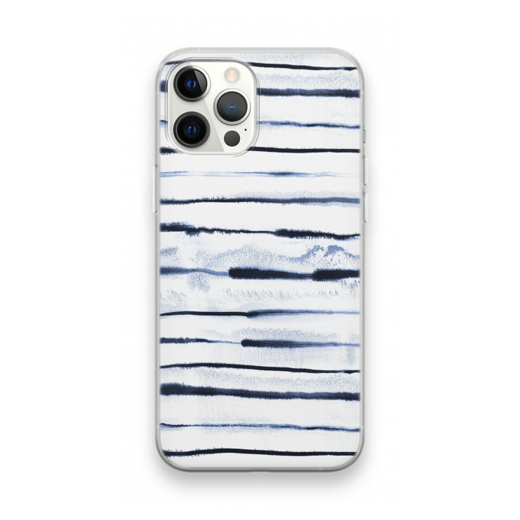 Ink Stripes: iPhone 12 Pro Max Transparant Hoesje