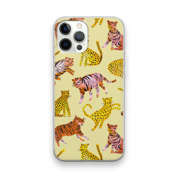 Cute Tigers and Leopards: iPhone 12 Pro Max Transparant Hoesje