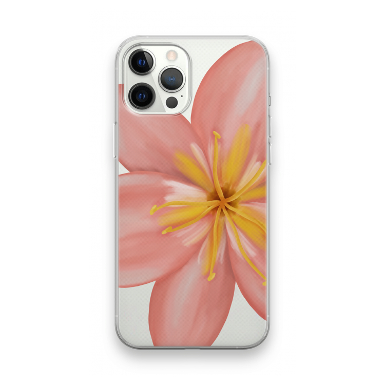Pink Ellila Flower: iPhone 12 Pro Max Transparant Hoesje