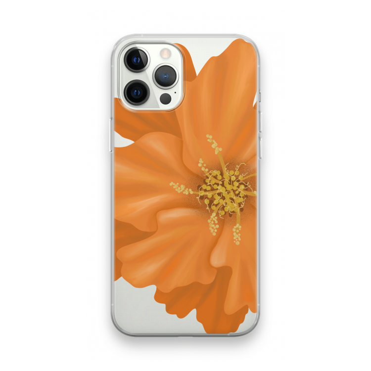 Orange Ellila flower: iPhone 12 Pro Max Transparant Hoesje