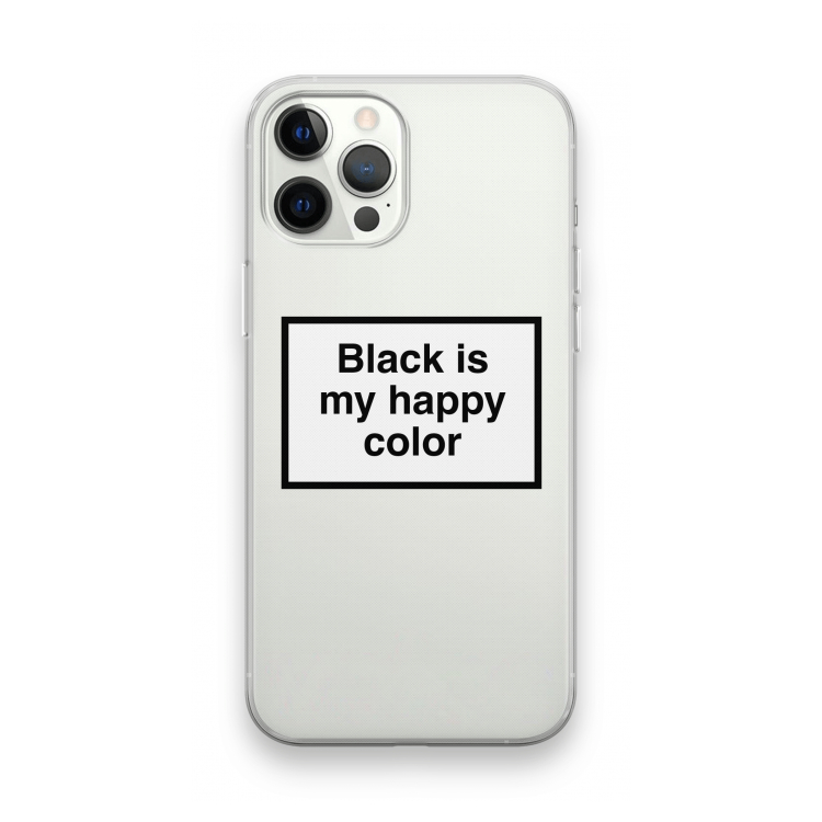 Black is my happy color: iPhone 12 Pro Max Transparant Hoesje