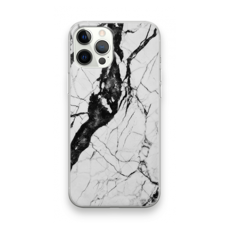 Witte marmer 2: iPhone 12 Pro Max Transparant Hoesje