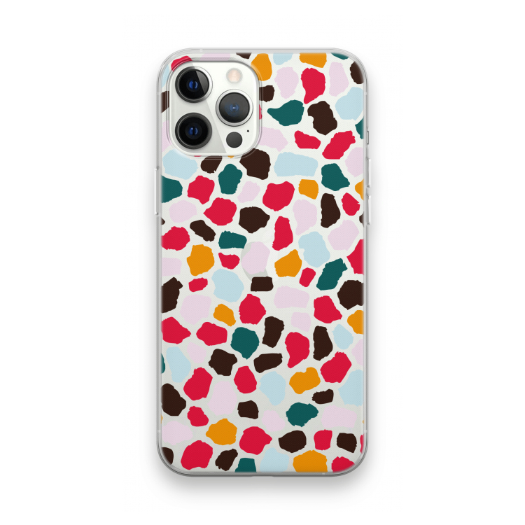 Colored Giraffe: iPhone 12 Pro Max Transparant Hoesje