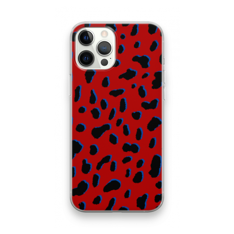 Red Leopard: iPhone 12 Pro Max Transparant Hoesje