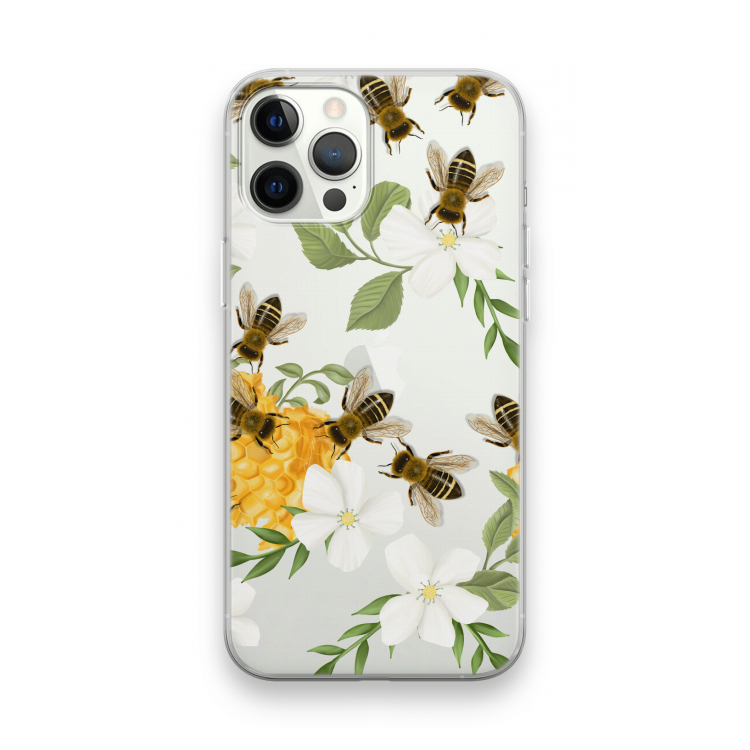 No flowers without bees: iPhone 12 Pro Max Transparant Hoesje
