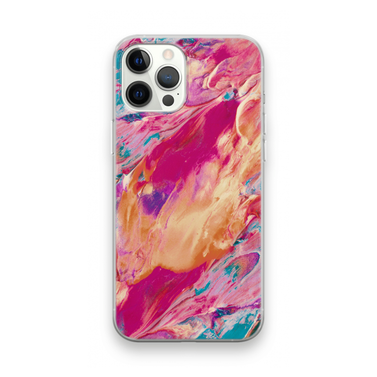 Pastel Echoes: iPhone 12 Pro Max Transparant Hoesje