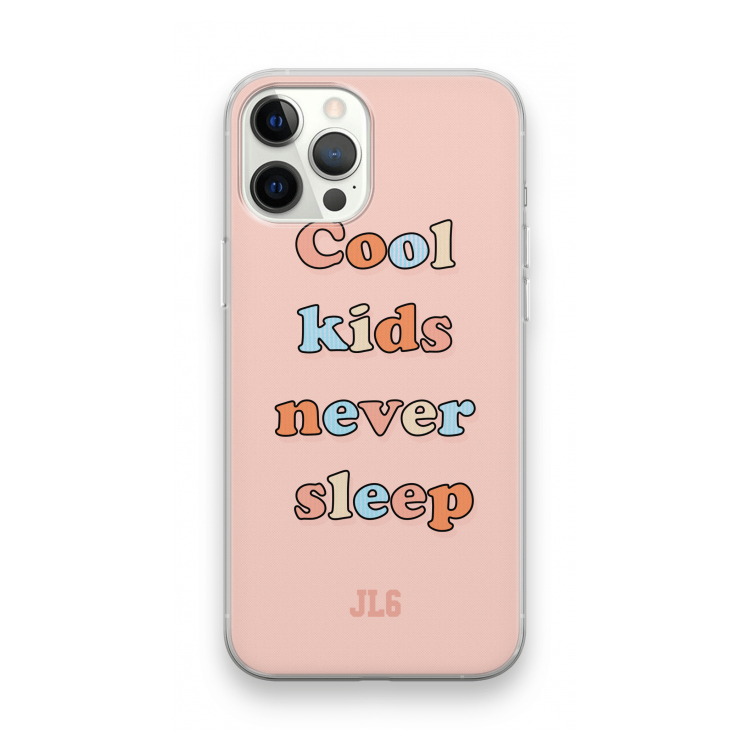 Cool Kids Never Sleep: iPhone 12 Pro Max Transparant Hoesje