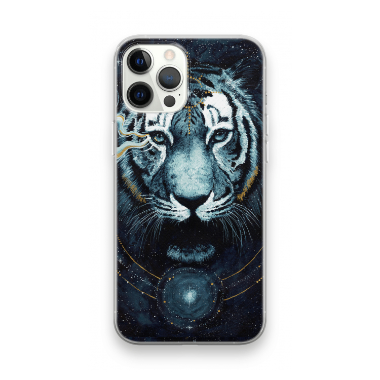 Darkness Tiger: iPhone 12 Pro Max Transparant Hoesje
