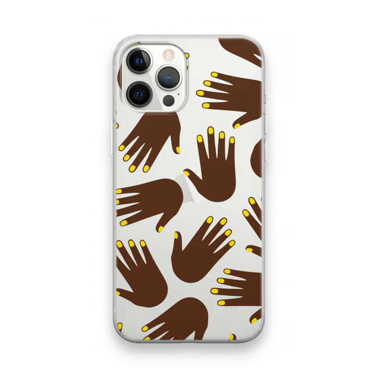 Hands dark: iPhone 12 Pro Max Transparant Hoesje