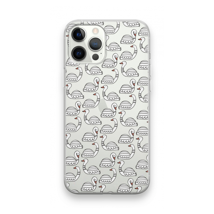 Zwanen: iPhone 12 Pro Max Transparant Hoesje