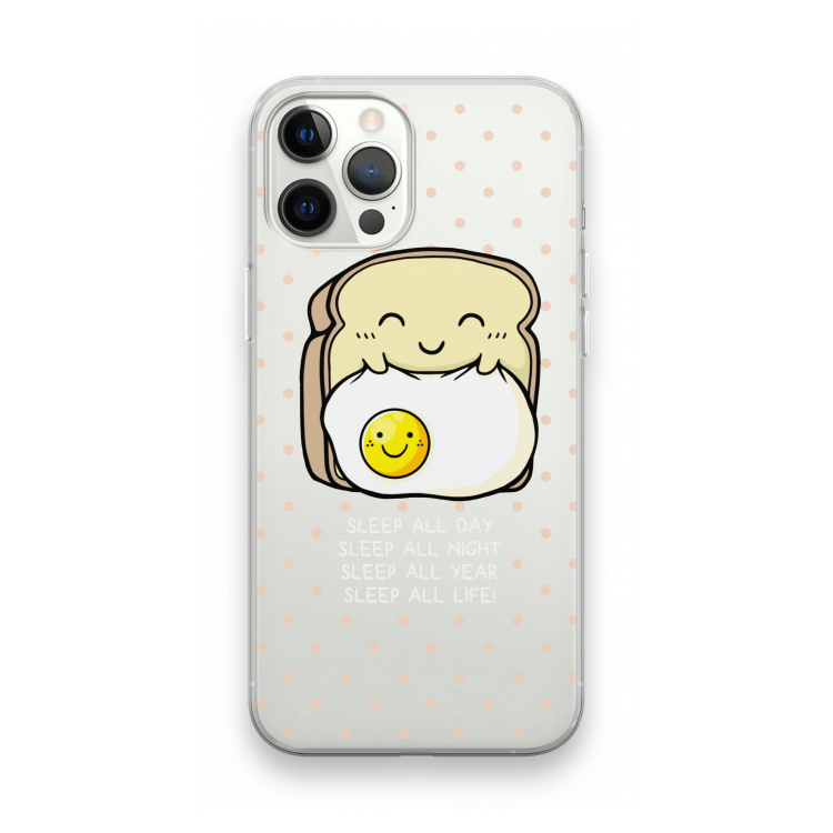 Sleep All Day: iPhone 12 Pro Max Transparant Hoesje