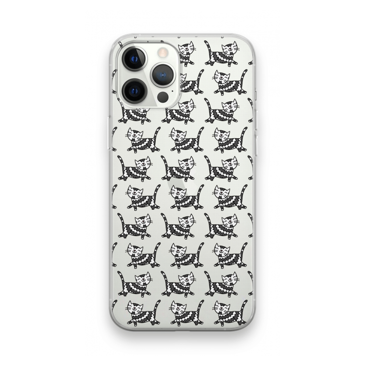 Zwarte poes: iPhone 12 Pro Max Transparant Hoesje