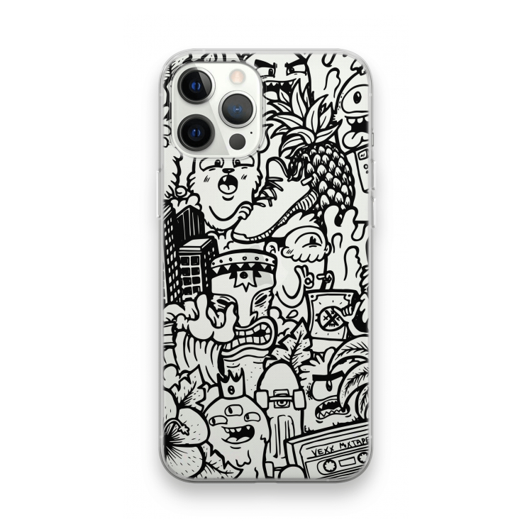 Vexx Black Mixtape: iPhone 12 Pro Max Transparant Hoesje