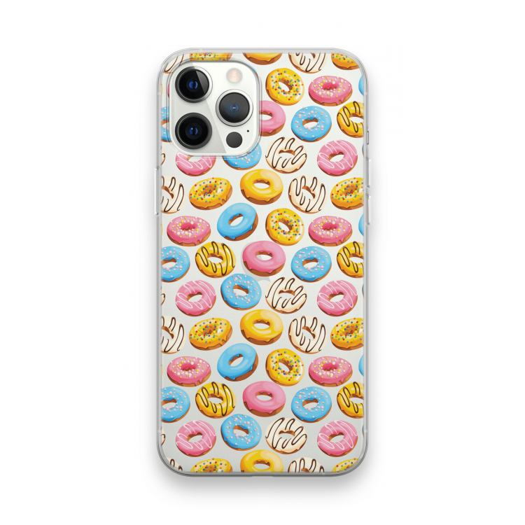 Pink donuts: iPhone 12 Pro Max Transparant Hoesje