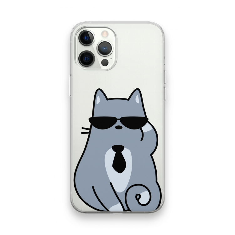 Cool cat: iPhone 12 Pro Max Transparant Hoesje