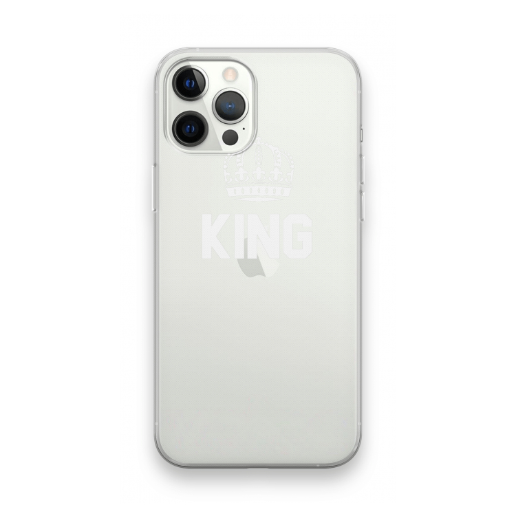 King zwart: iPhone 12 Pro Max Transparant Hoesje