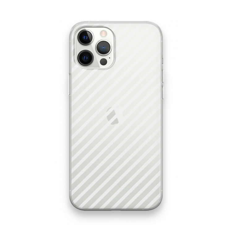 Strepen zwart-wit: iPhone 12 Pro Max Transparant Hoesje