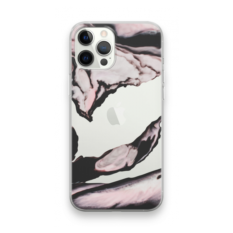 Roze stroom: iPhone 12 Pro Max Transparant Hoesje