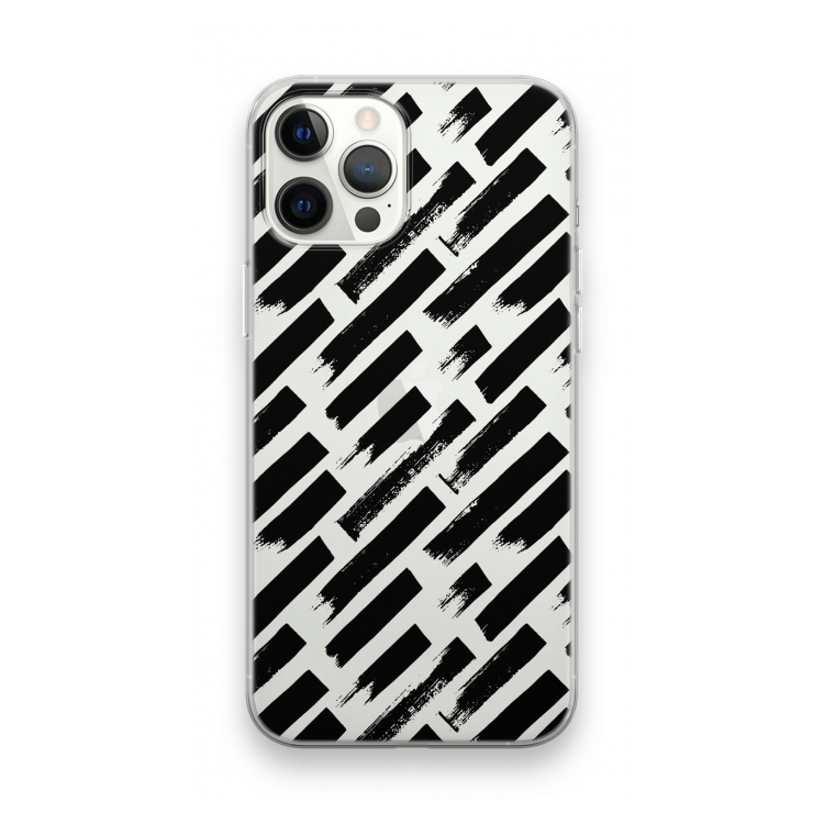 Zwarte vegen: iPhone 12 Pro Max Transparant Hoesje