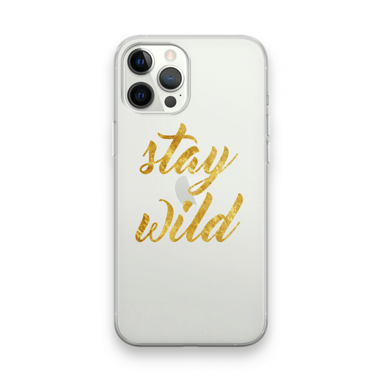 Stay wild: iPhone 12 Pro Max Transparant Hoesje