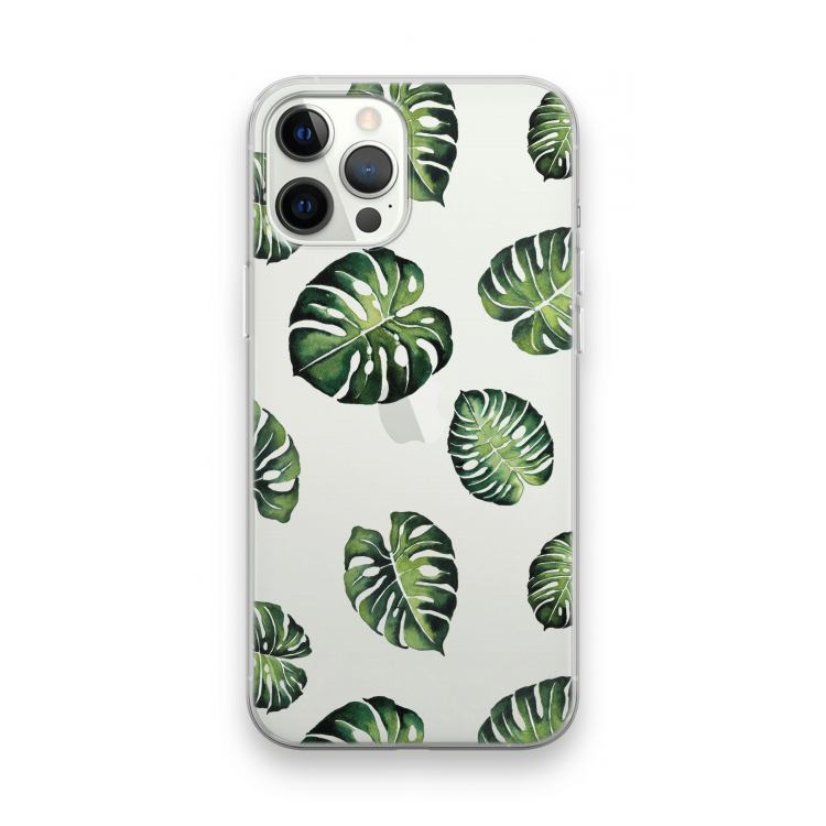 Tropische bladeren: iPhone 12 Pro Max Transparant Hoesje
