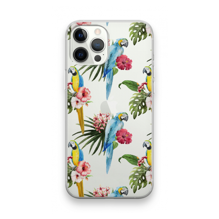 Kleurrijke papegaaien: iPhone 12 Pro Max Transparant Hoesje