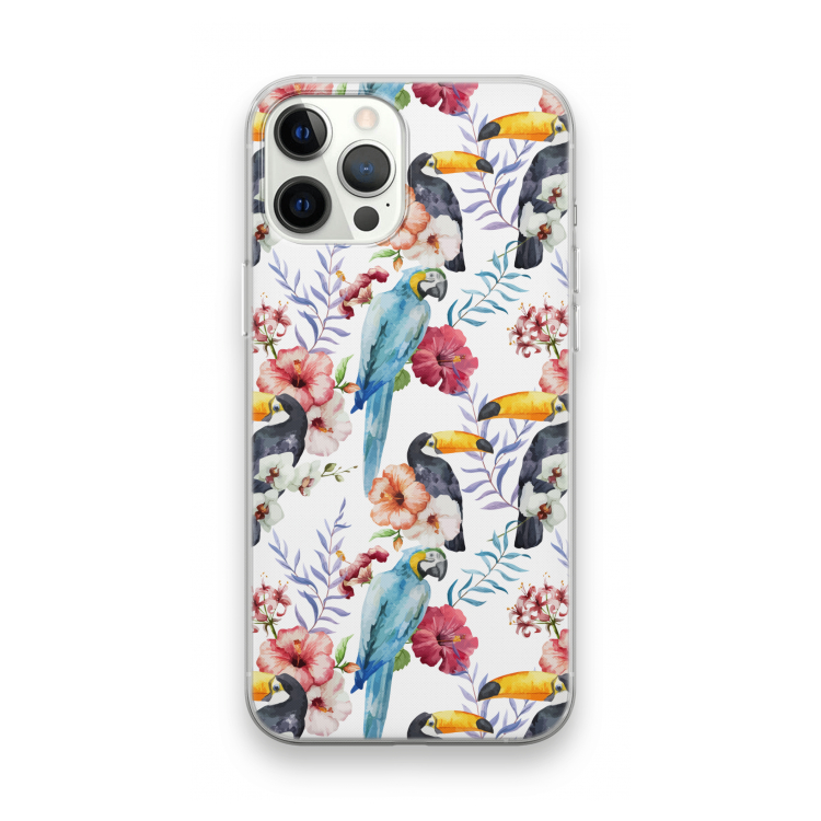 Bloemen tukan: iPhone 12 Pro Max Transparant Hoesje