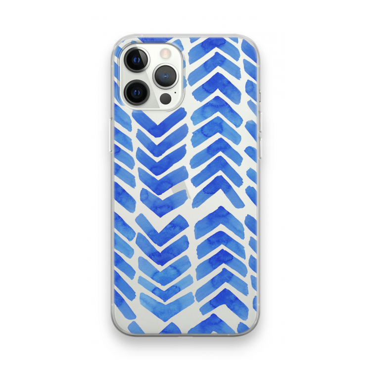Blauwe pijlen: iPhone 12 Pro Max Transparant Hoesje