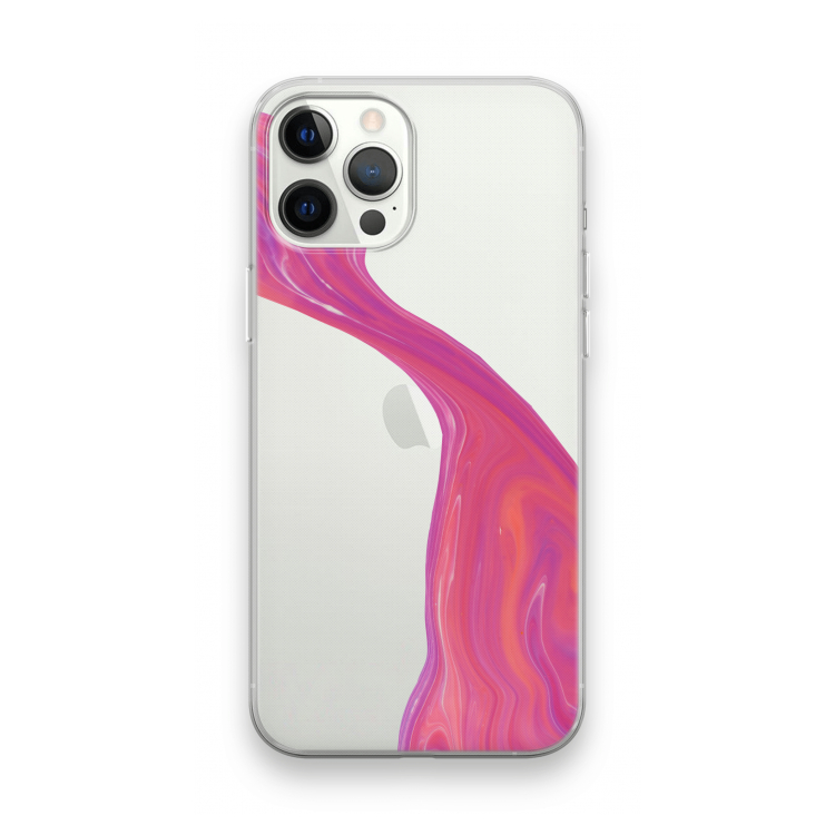 Paarse stroom: iPhone 12 Pro Max Transparant Hoesje