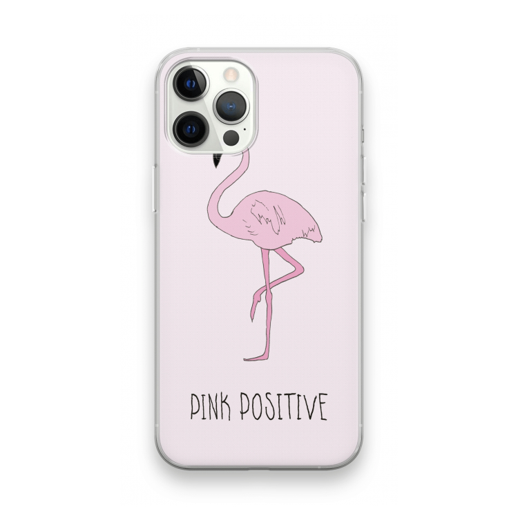 Pink positive: iPhone 12 Pro Max Transparant Hoesje