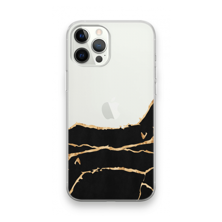 Gouden marmer: iPhone 12 Pro Max Transparant Hoesje