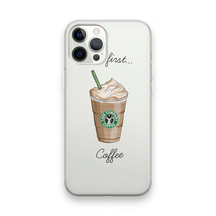 But first coffee: iPhone 12 Pro Max Transparant Hoesje