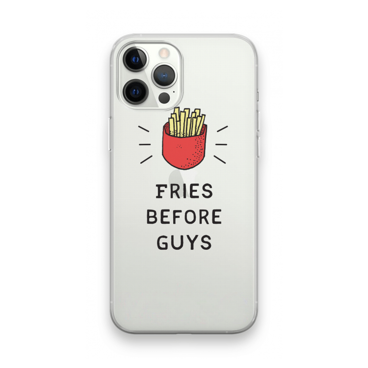 Fries before guys: iPhone 12 Pro Max Transparant Hoesje