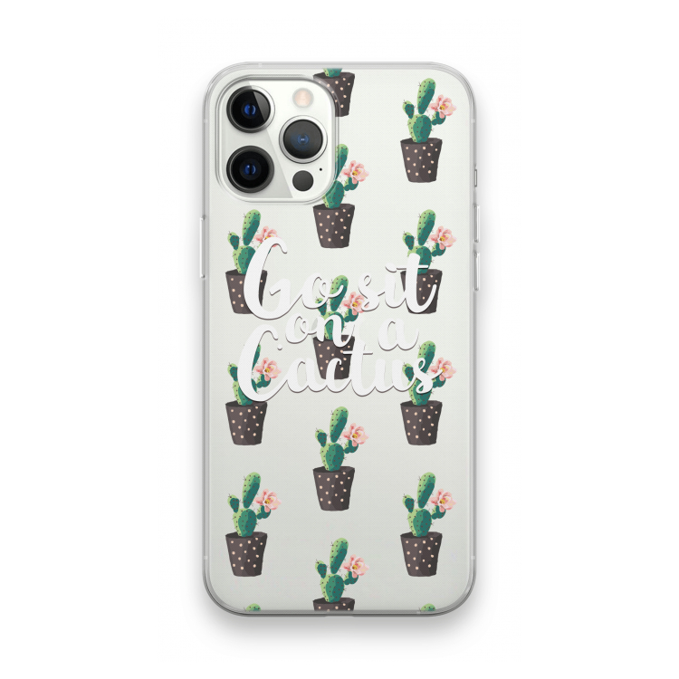 Cactus quote: iPhone 12 Pro Max Transparant Hoesje