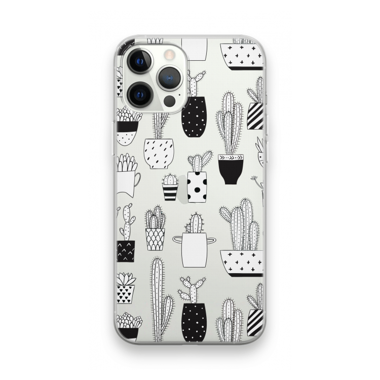 Cactusmotief: iPhone 12 Pro Max Transparant Hoesje