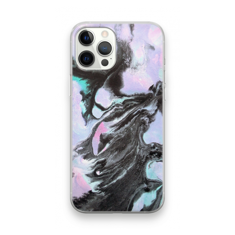 Pastel zwart: iPhone 12 Pro Max Transparant Hoesje