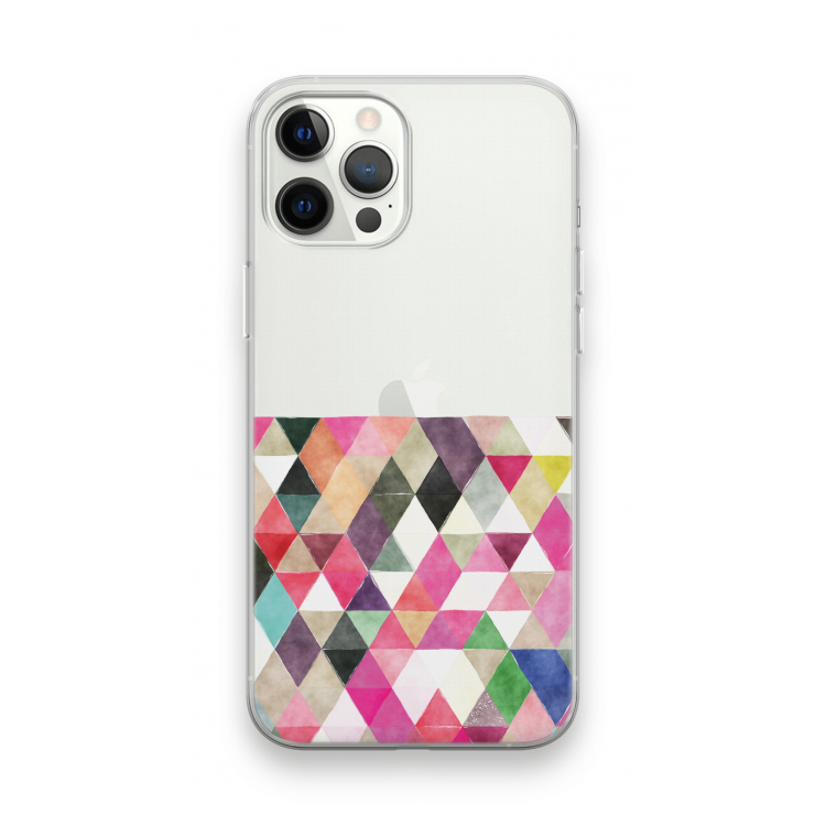 Gekleurde driehoekjes: iPhone 12 Pro Max Transparant Hoesje