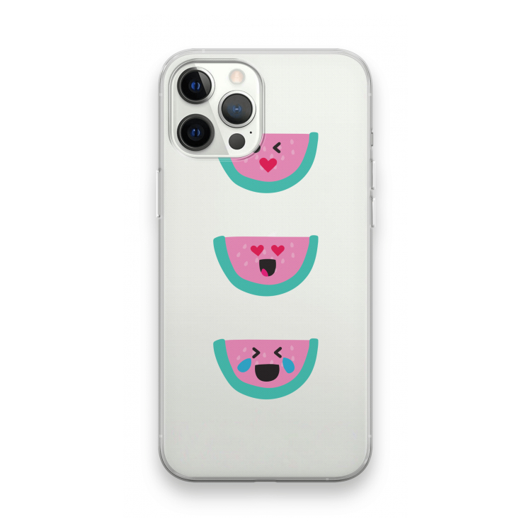 Smiley watermeloen: iPhone 12 Pro Max Transparant Hoesje