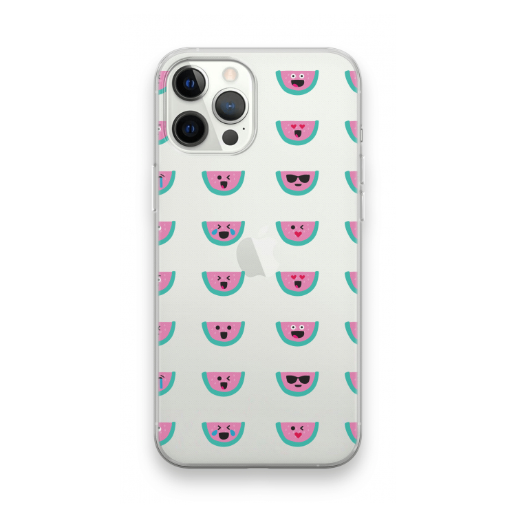 Smiley watermeloenprint: iPhone 12 Pro Max Transparant Hoesje