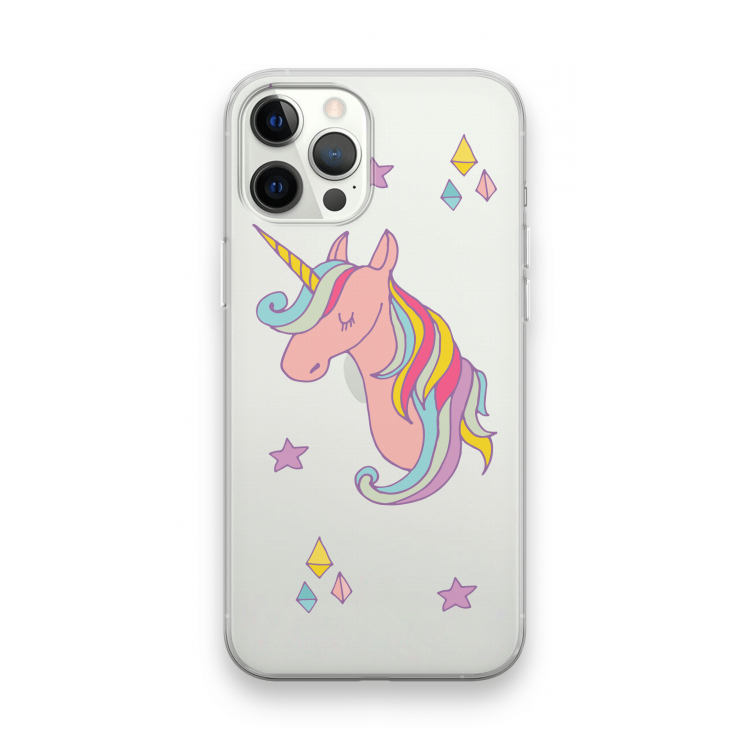 Roze eenhoorn: iPhone 12 Pro Max Transparant Hoesje