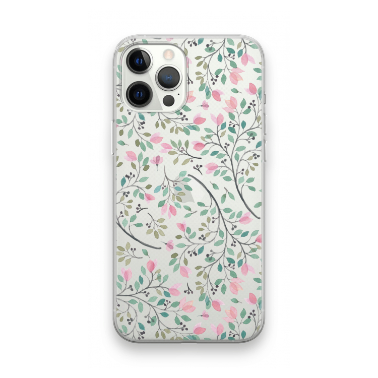 Sierlijke bloemen: iPhone 12 Pro Max Transparant Hoesje