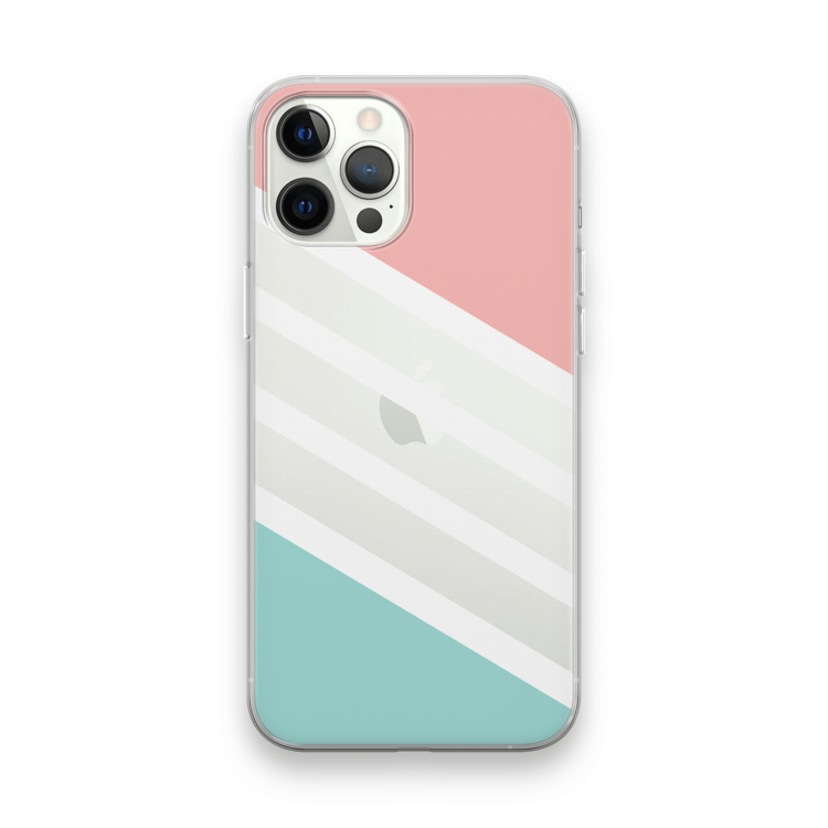 Strepen pastel: iPhone 12 Pro Max Transparant Hoesje