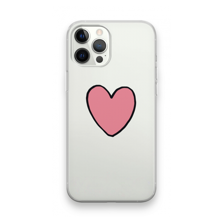 Hartje: iPhone 12 Pro Max Transparant Hoesje