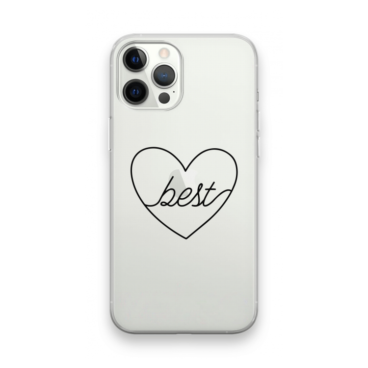 Best heart black: iPhone 12 Pro Max Transparant Hoesje
