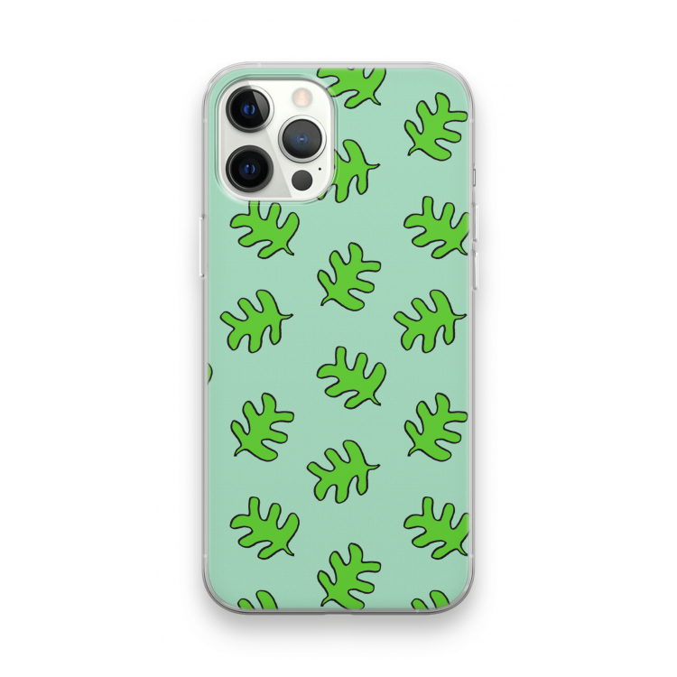 Groene blaadjes: iPhone 12 Pro Max Transparant Hoesje