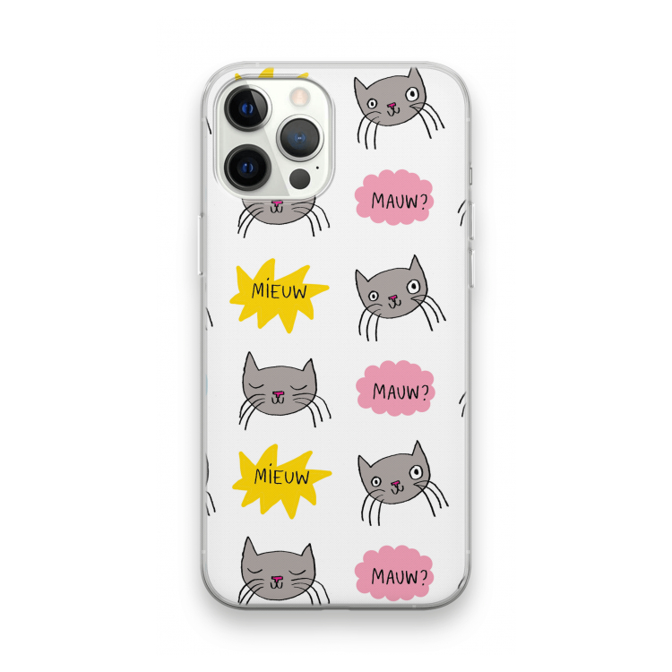 Meow: iPhone 12 Pro Max Transparant Hoesje