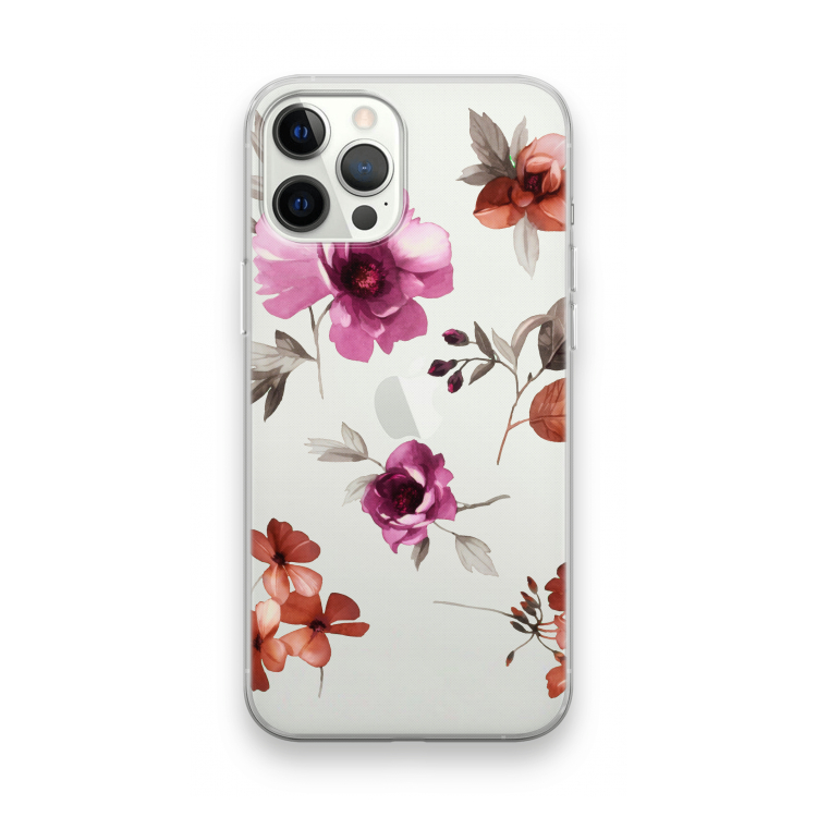 Geschilderde bloemen: iPhone 12 Pro Max Transparant Hoesje