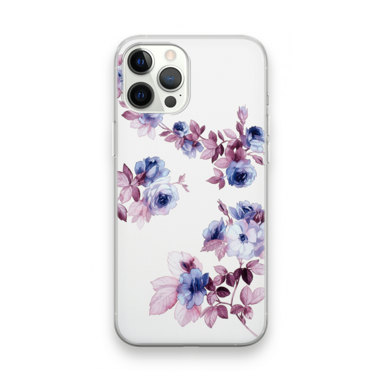 Waterverf bloemen: iPhone 12 Pro Max Transparant Hoesje